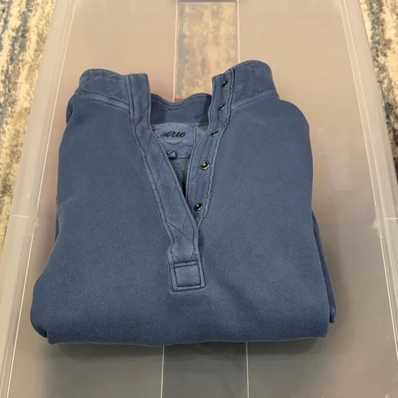 Aerie Blue Half-Zip Sweatshirt - Picture 2 of 7